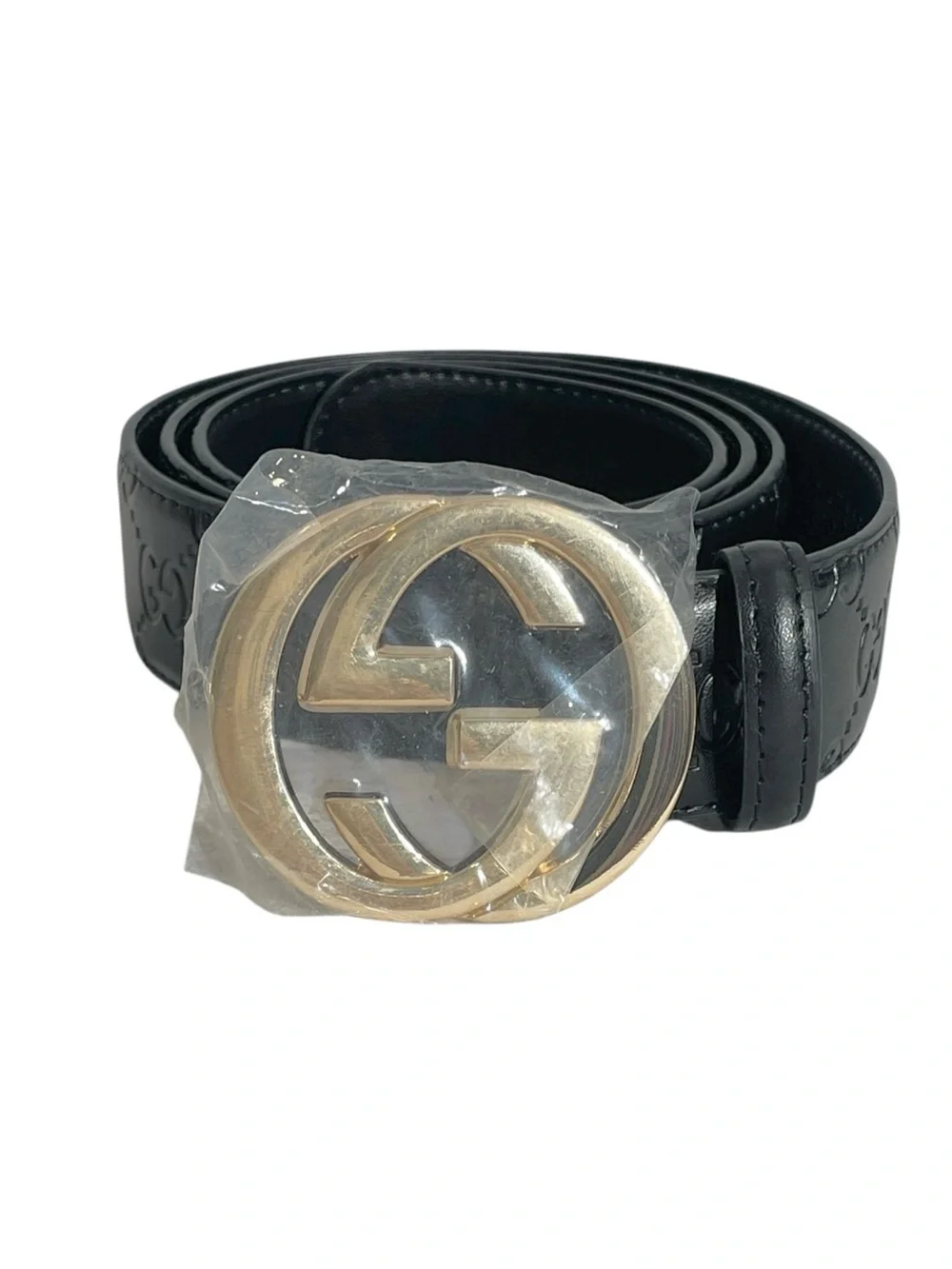 🖤 Unisex Black Leather Belt with Gold-Tone Buckle 🖤